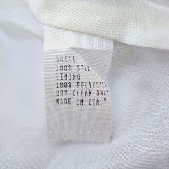 Vintage Carolina Herrera 100% Silk Pinstripe 2 Piece Power Suit Skirt Blazer 10 - Picture 9 of 15